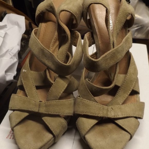 1" PLATFORM FRANCO FORTINI, TAN LEATHER 4.75" HEELS - Picture 2 of 5